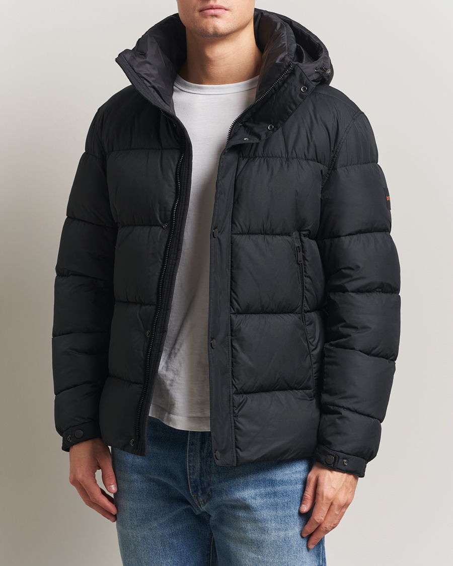 BOSS ORANGE Omaris Down Hooded Jacket Black at CareOfCarl.com