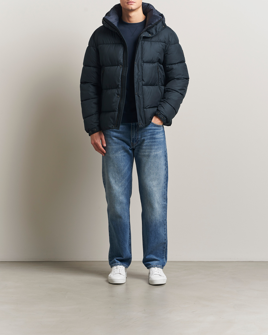 BOSS ORANGE Omaris Down Hooded Jacket Dark Blue at CareOfCarl.com