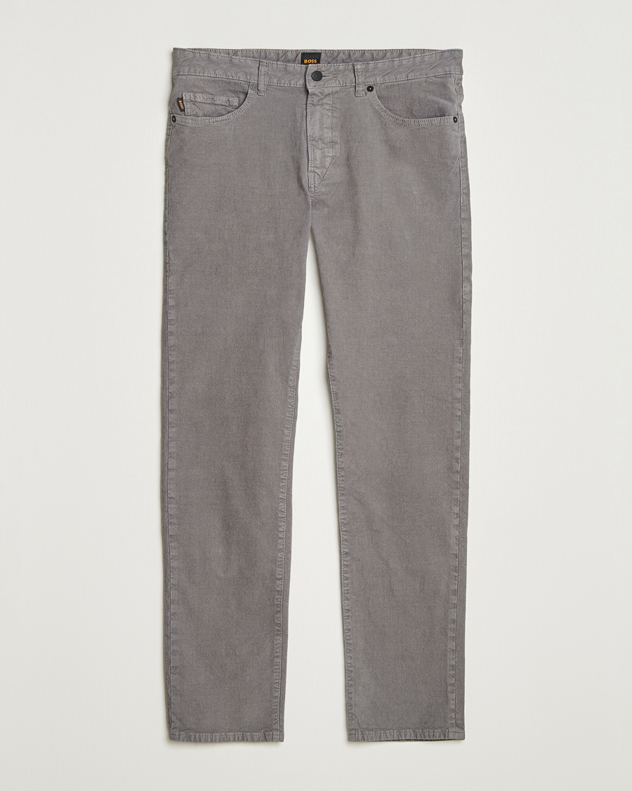 Men | Trousers | BOSS ORANGE | Delaware Corduroy Cotton 5-Pocket Pants Open Grey