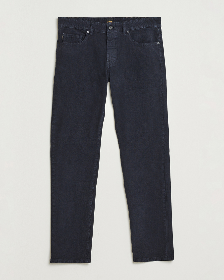 Men | Trousers | BOSS ORANGE | Delaware Corduroy Cotton 5-Pocket Pants Dark Blue