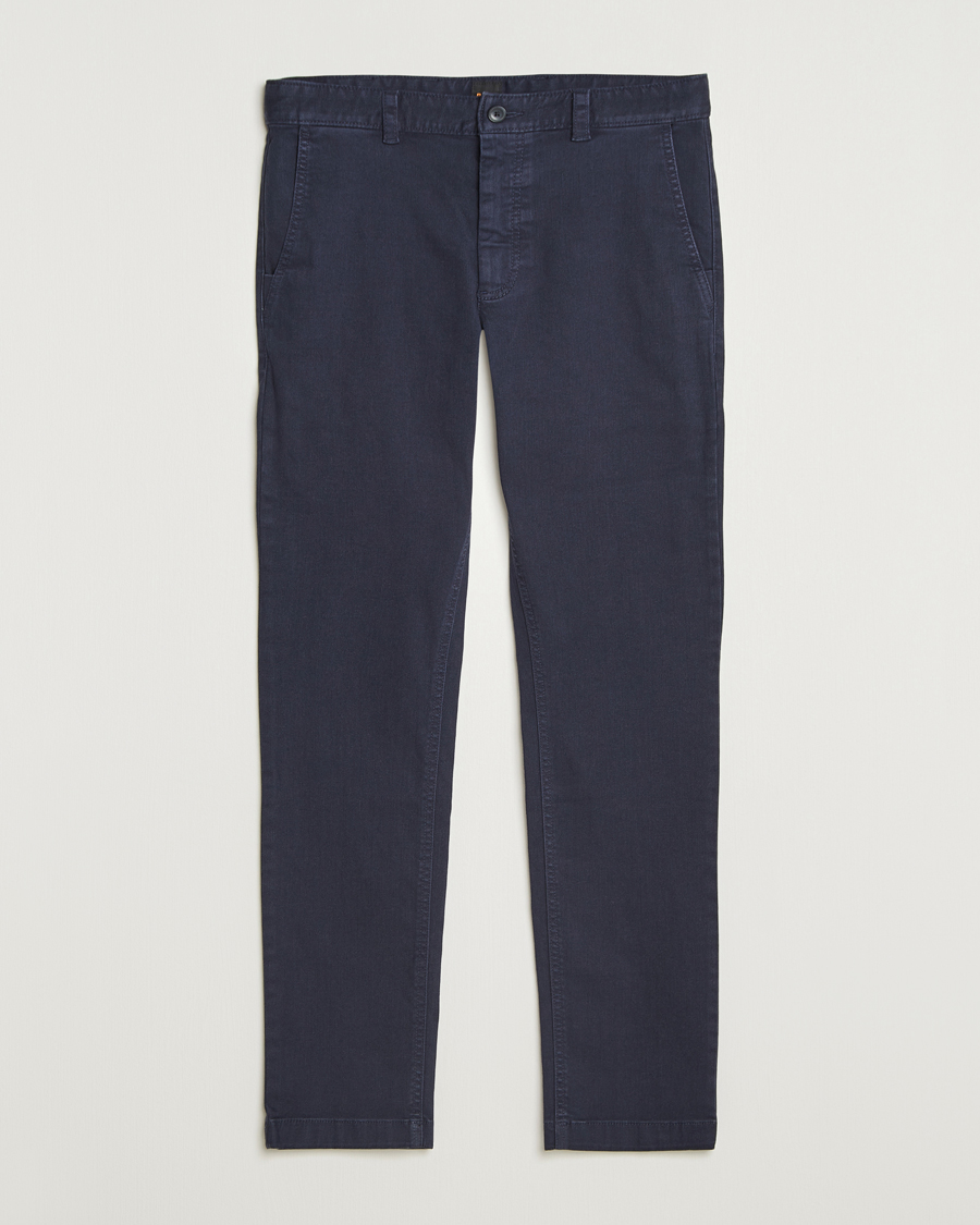 Men | Trousers | BOSS ORANGE | Cotton Chino Dark Blue