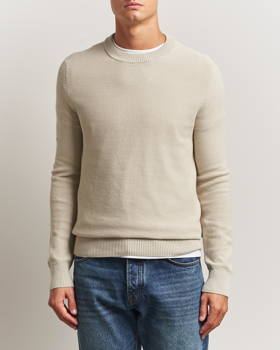 Men | Sweaters & Knitwear | BOSS ORANGE | Klapok Knitted Crew Neck Sweater Light Beige