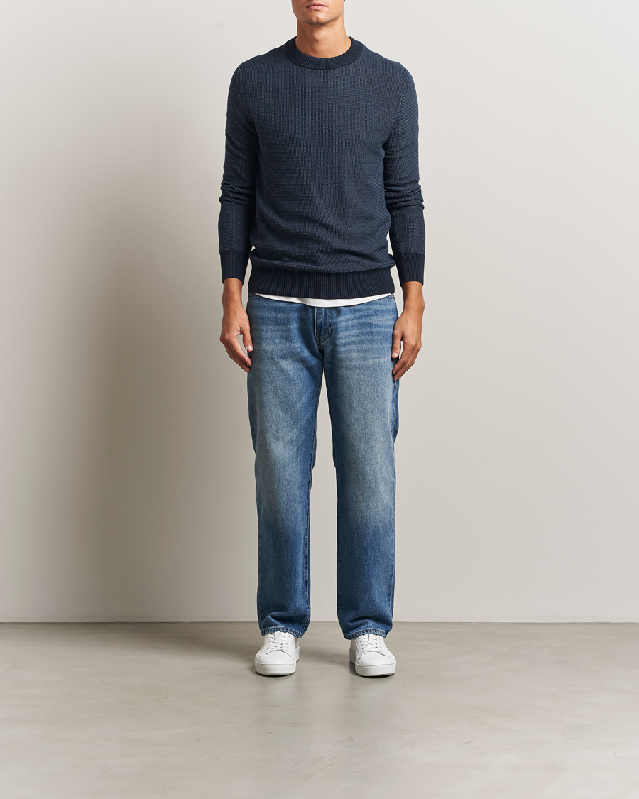 Men | Sweaters & Knitwear | BOSS ORANGE | Klapok Knitted Crew Neck Sweater Dark Blue