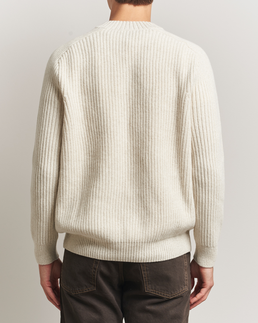 Men | Sweaters & Knitwear | BOSS ORANGE | Karinet Ribbed Wool Knitted V-Neck Light Beige