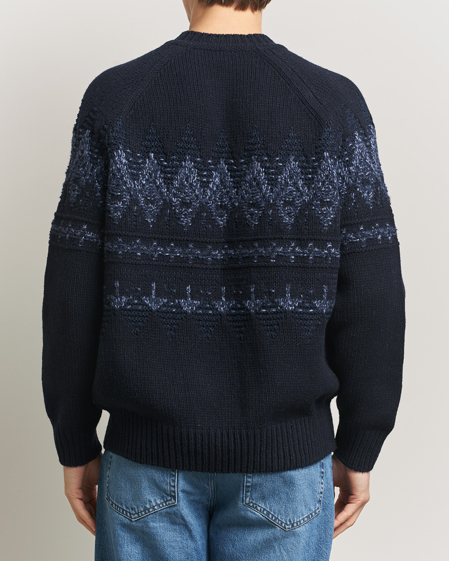 Men | Sweaters & Knitwear | BOSS ORANGE | Karombo Wool Fairisle Sweater Dark Blue