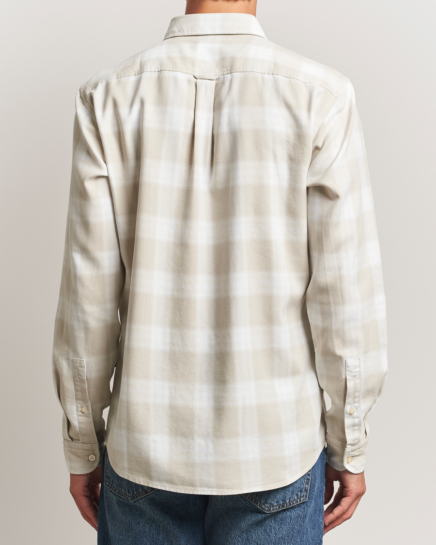 Men | Shirts | BOSS ORANGE | Rickert Brushed Cotton Checked Shirt Light Beige