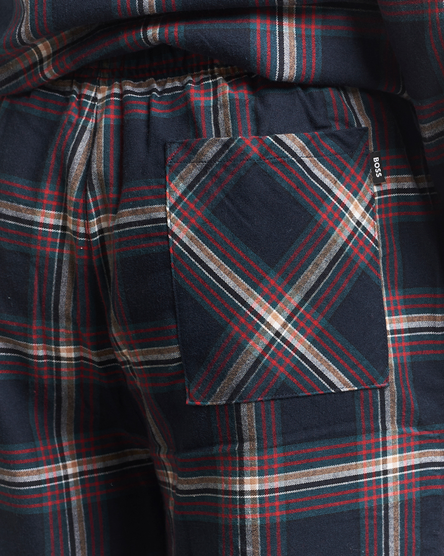 Men | Pyjamas & Robes | BOSS BLACK | Flannel Long Sleeve Pyjama Set Open Blue