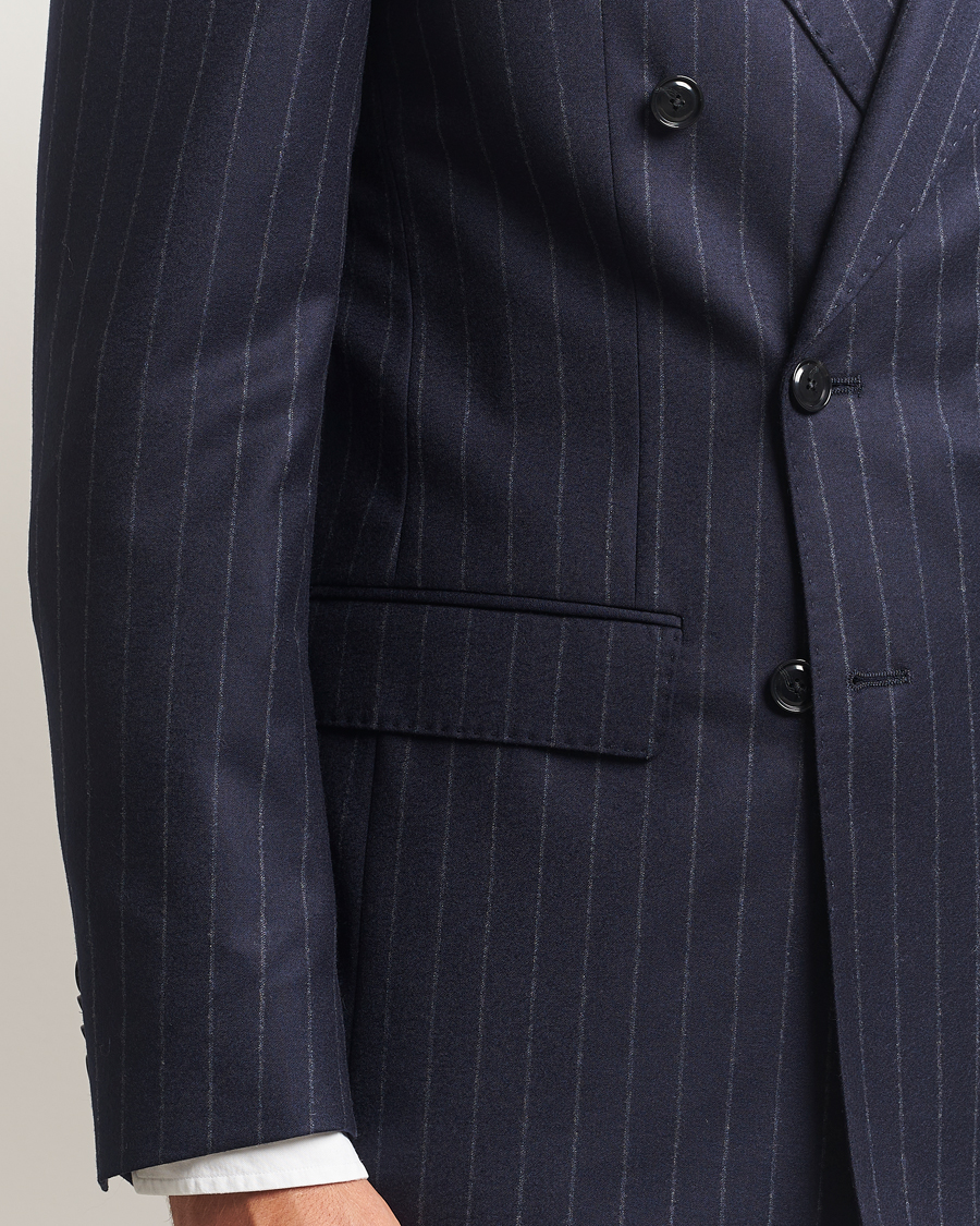 Men | Suits | BOSS BLACK | Huge Wool Double Breasted Pinstriped Suit Dark Blue