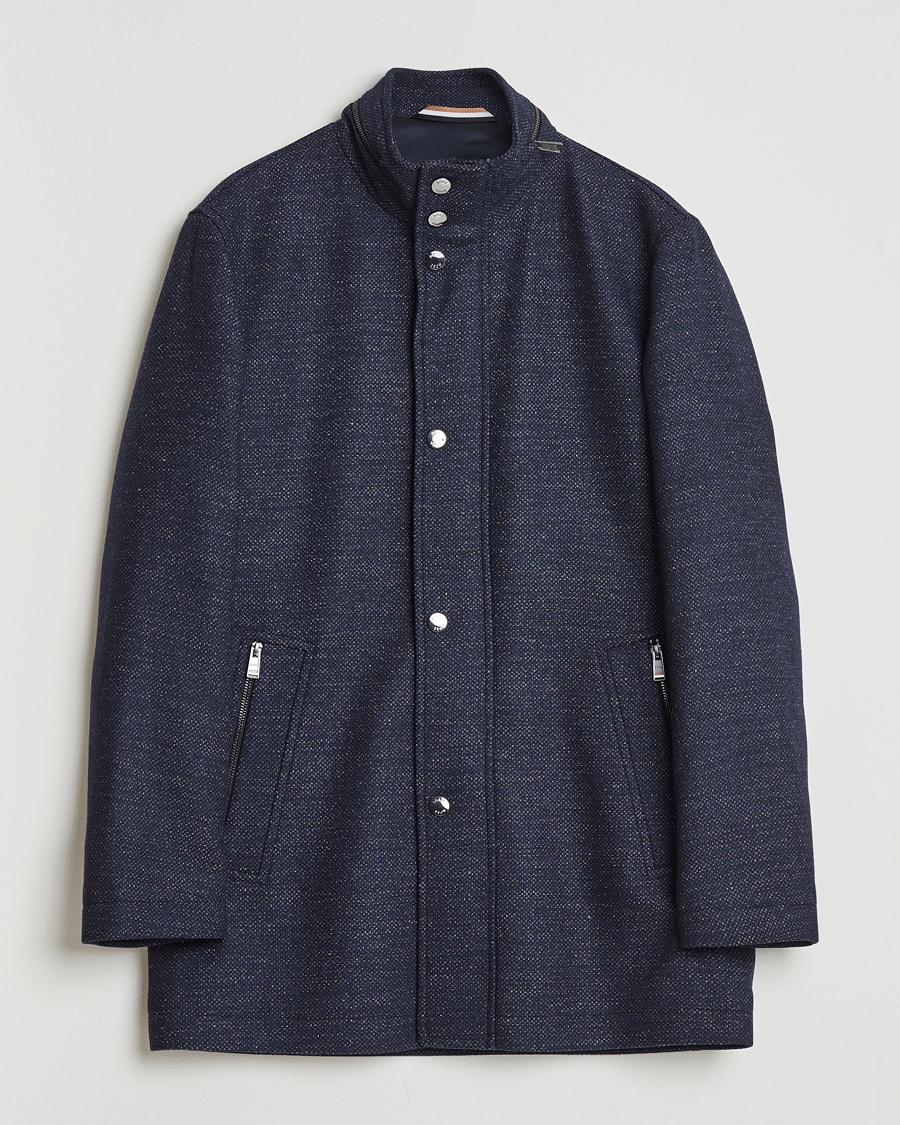 Men | Coats & Jackets | BOSS BLACK | Camron Wool Coat Dark Blue