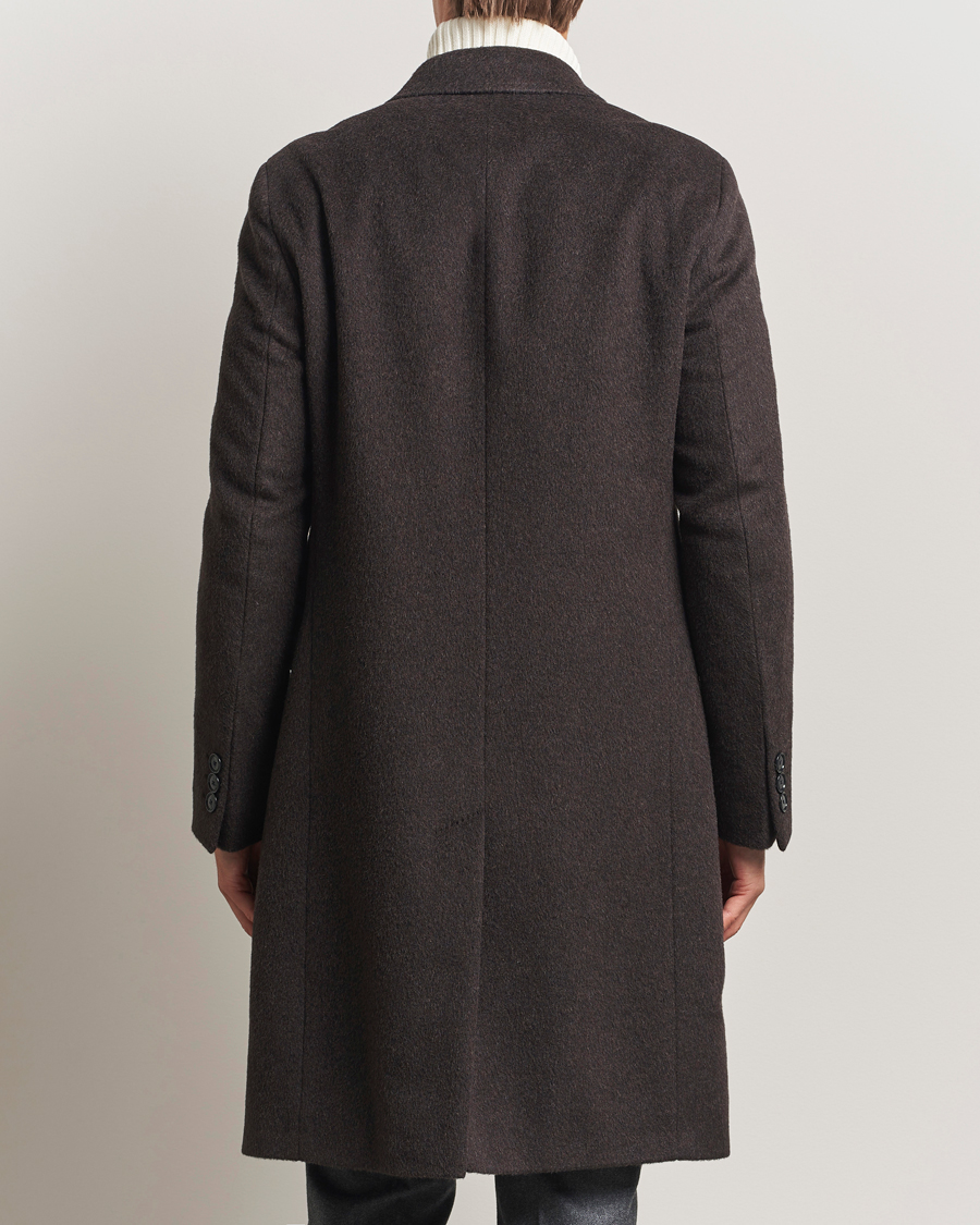 Men | Coats & Jackets | BOSS BLACK | Hyde Wool/Alpaca Double Breasted Coat Dark Brown