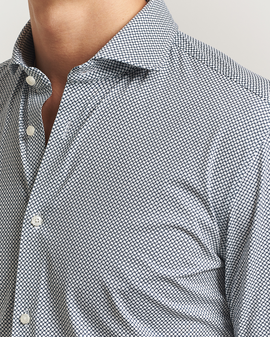 Men | Shirts | BOSS BLACK | Hank 4-Way Printed Stretch Shirt Dark Blue