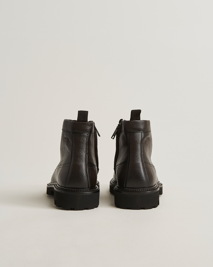 Men | Boots | BOSS BLACK | Julyo Leather Boot Dark Brown