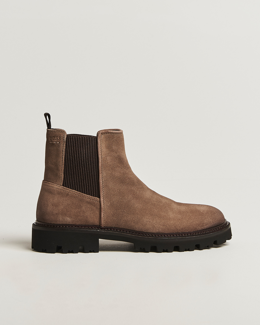 Men | Boots | BOSS BLACK | Julyo Suede Chelsea Boot Medium Beige