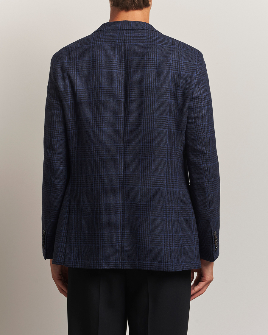 Men | Blazers | BOSS CAMEL | Jeff Wool Checked Blazer Dark Blue