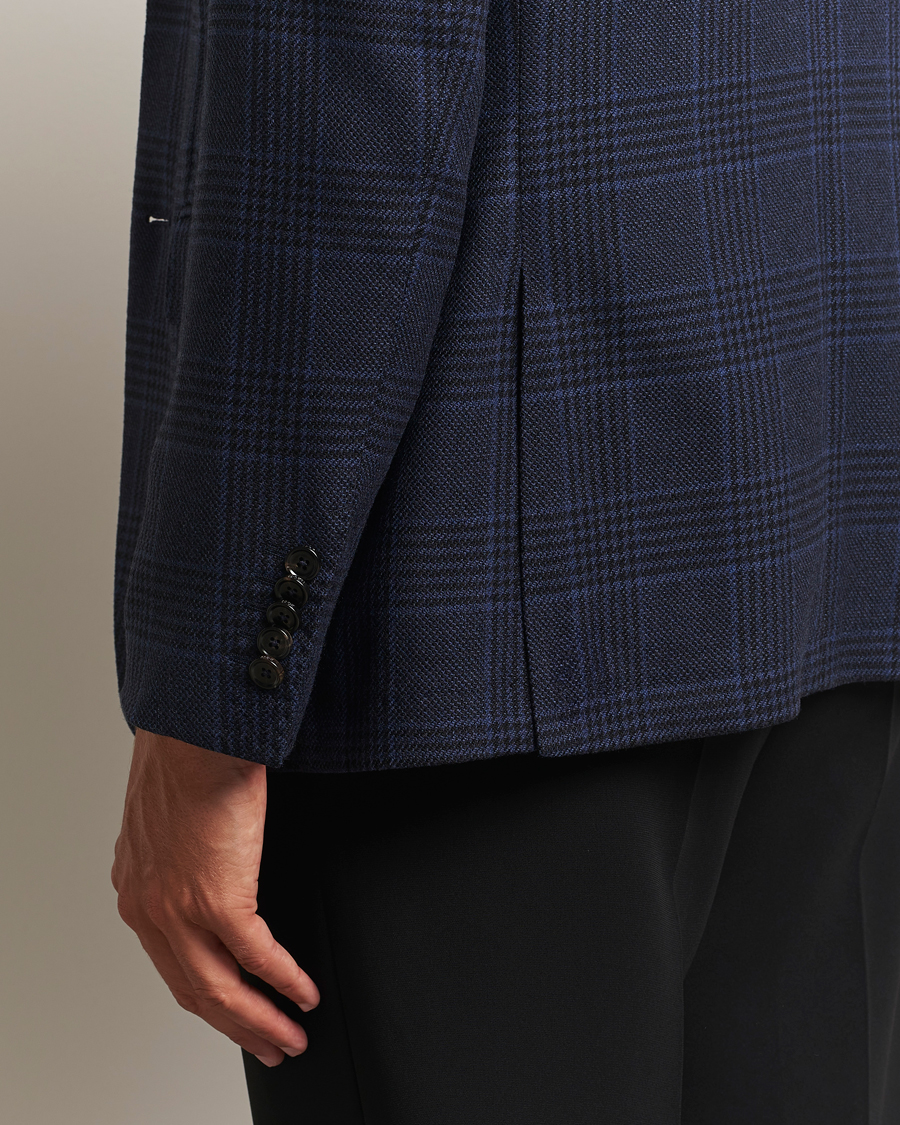 Men | Blazers | BOSS CAMEL | Jeff Wool Checked Blazer Dark Blue