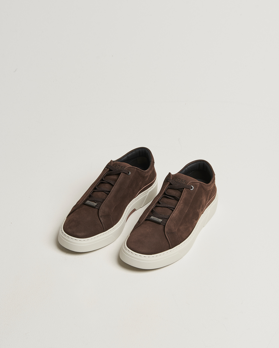 Men | Sneakers | BOSS CAMEL | Gary Nubuck Sneaker Dark Brown