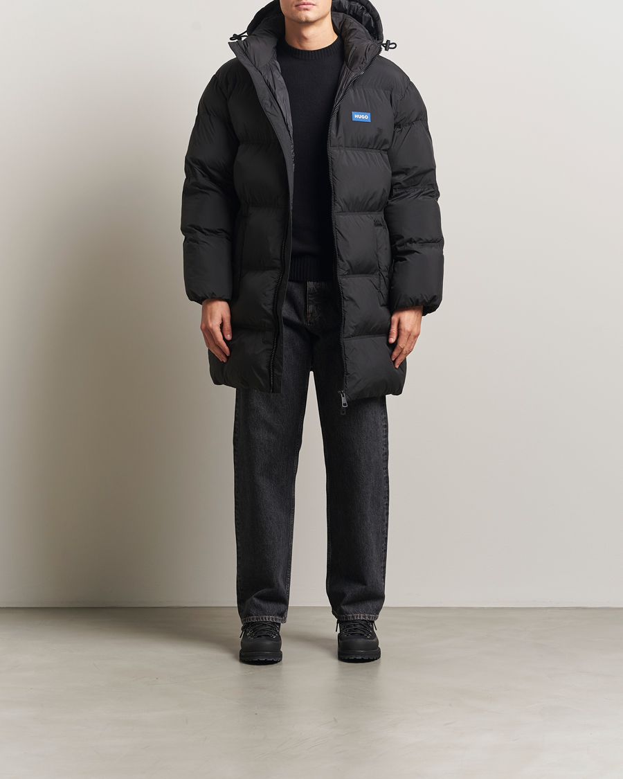 Men | Coats & Jackets | HUGO | Bodi Hooded Puffer Parka Black