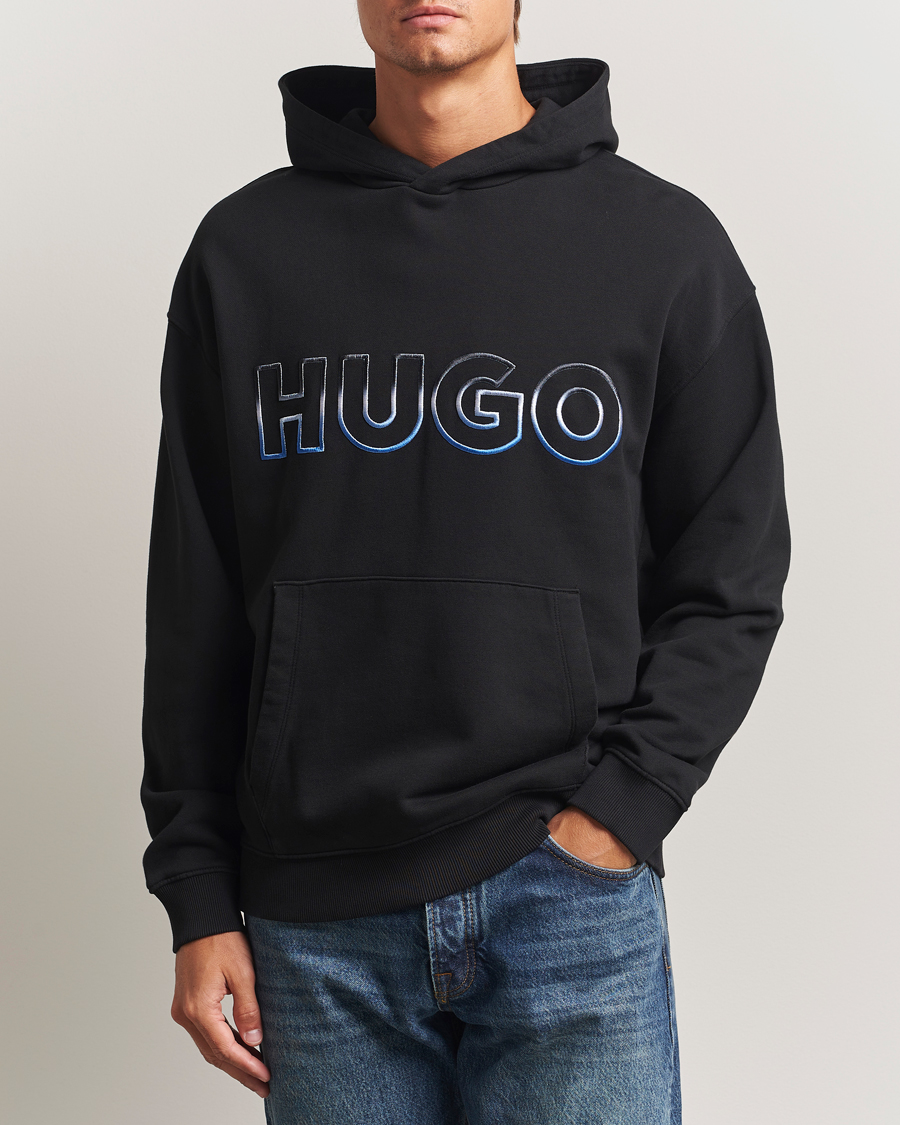 Men | Sweaters & Knitwear | HUGO | Nogudi Logo Hoodie Black