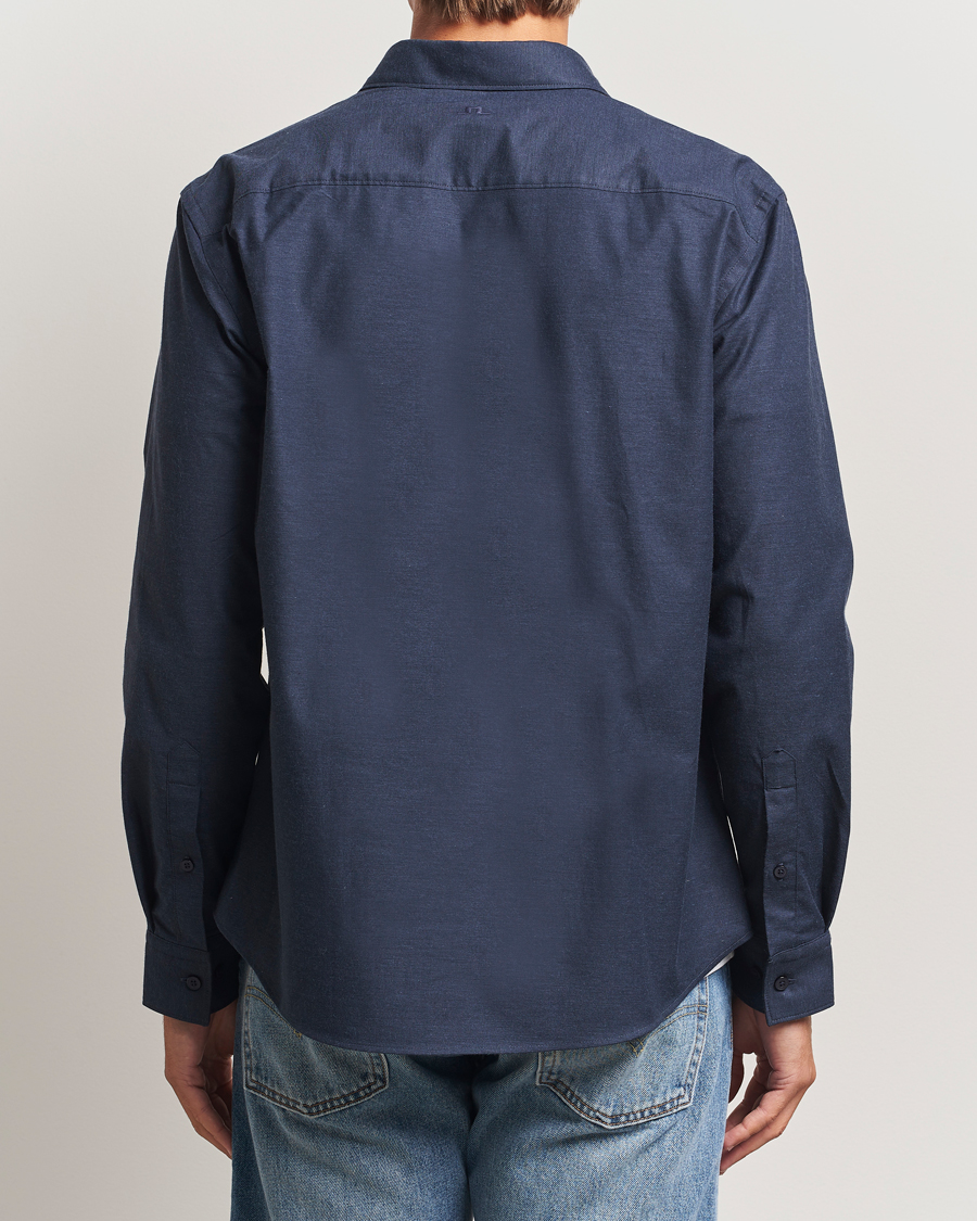 Men | Shirts | J.Lindeberg | Slim Fit Light Flannel Shirt Navy