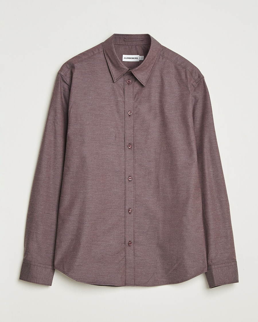 Men | Shirts | J.Lindeberg | Slim Fit Light Flannel Shirt Huckleberry
