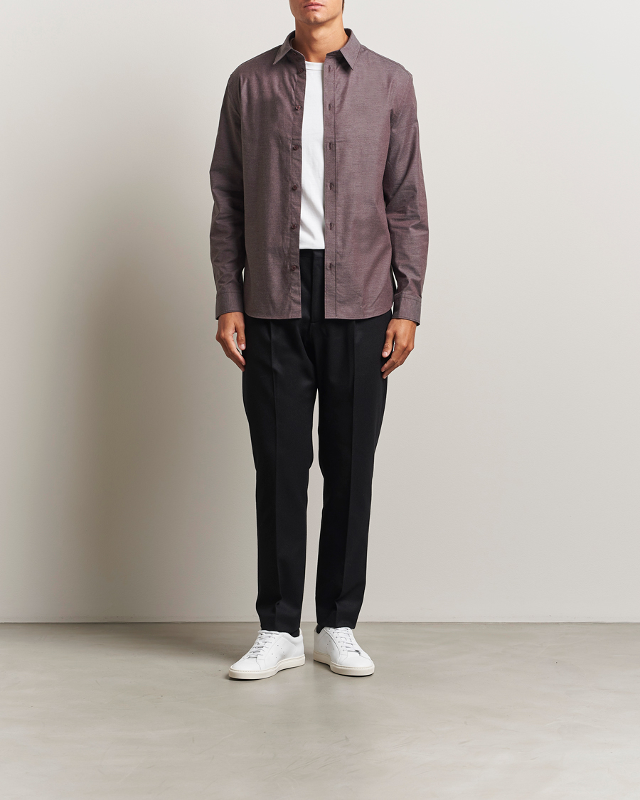 Men | Shirts | J.Lindeberg | Slim Fit Light Flannel Shirt Huckleberry