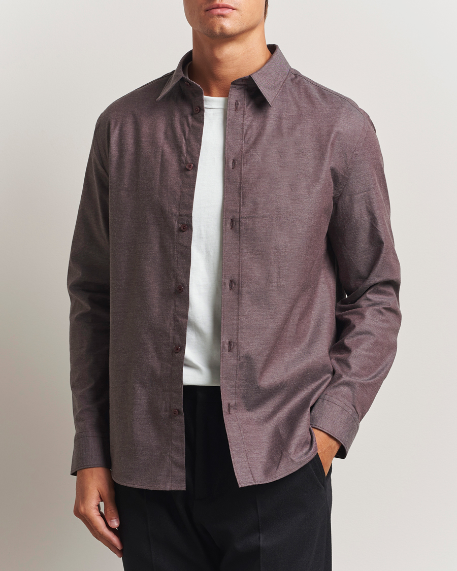Men | Shirts | J.Lindeberg | Slim Fit Light Flannel Shirt Huckleberry