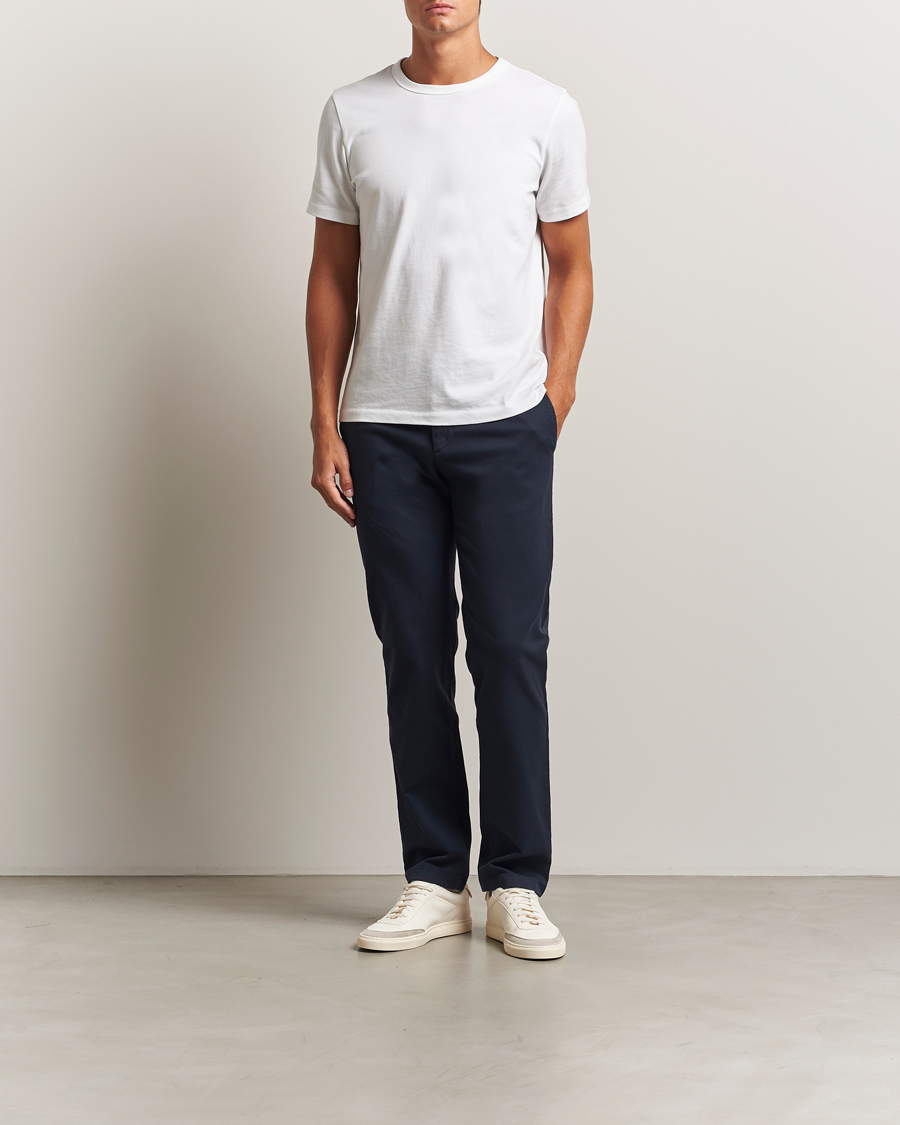 Men | Trousers | J.Lindeberg | Ched Flannel Twill Pants Navy