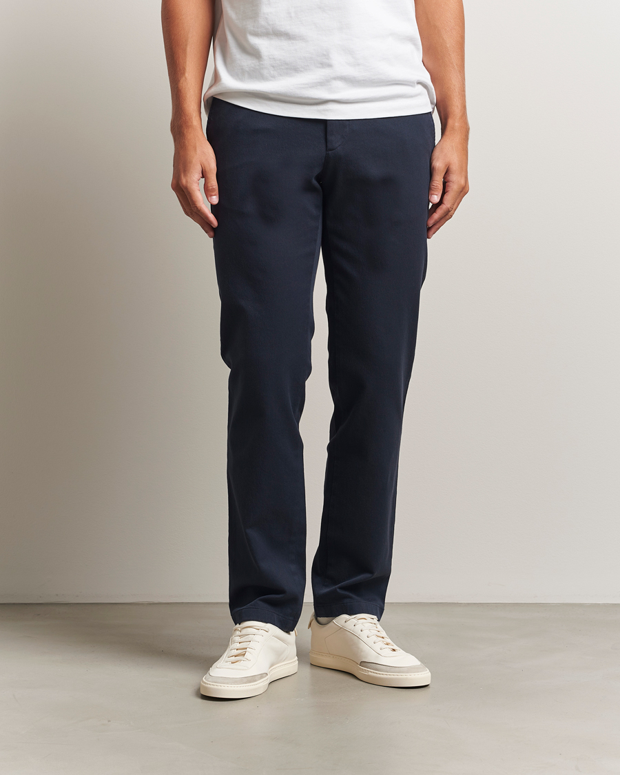 Men | Trousers | J.Lindeberg | Ched Flannel Twill Pants Navy