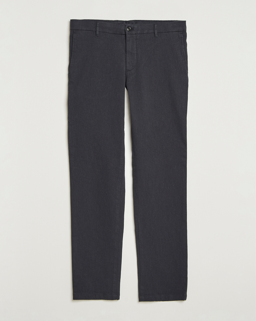 Men | Trousers | J.Lindeberg | Ched Flannel Twill Pants Dark Grey Melange