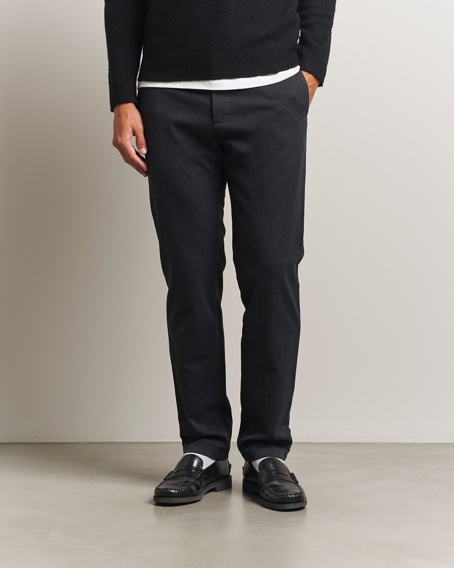Men | Trousers | J.Lindeberg | Ched Flannel Twill Pants Dark Grey Melange