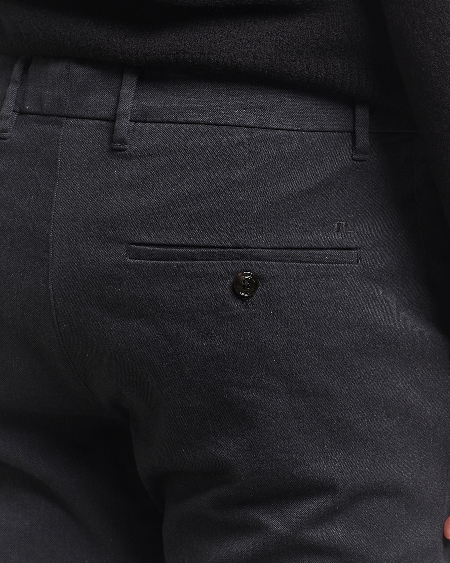 Men | Trousers | J.Lindeberg | Ched Flannel Twill Pants Dark Grey Melange