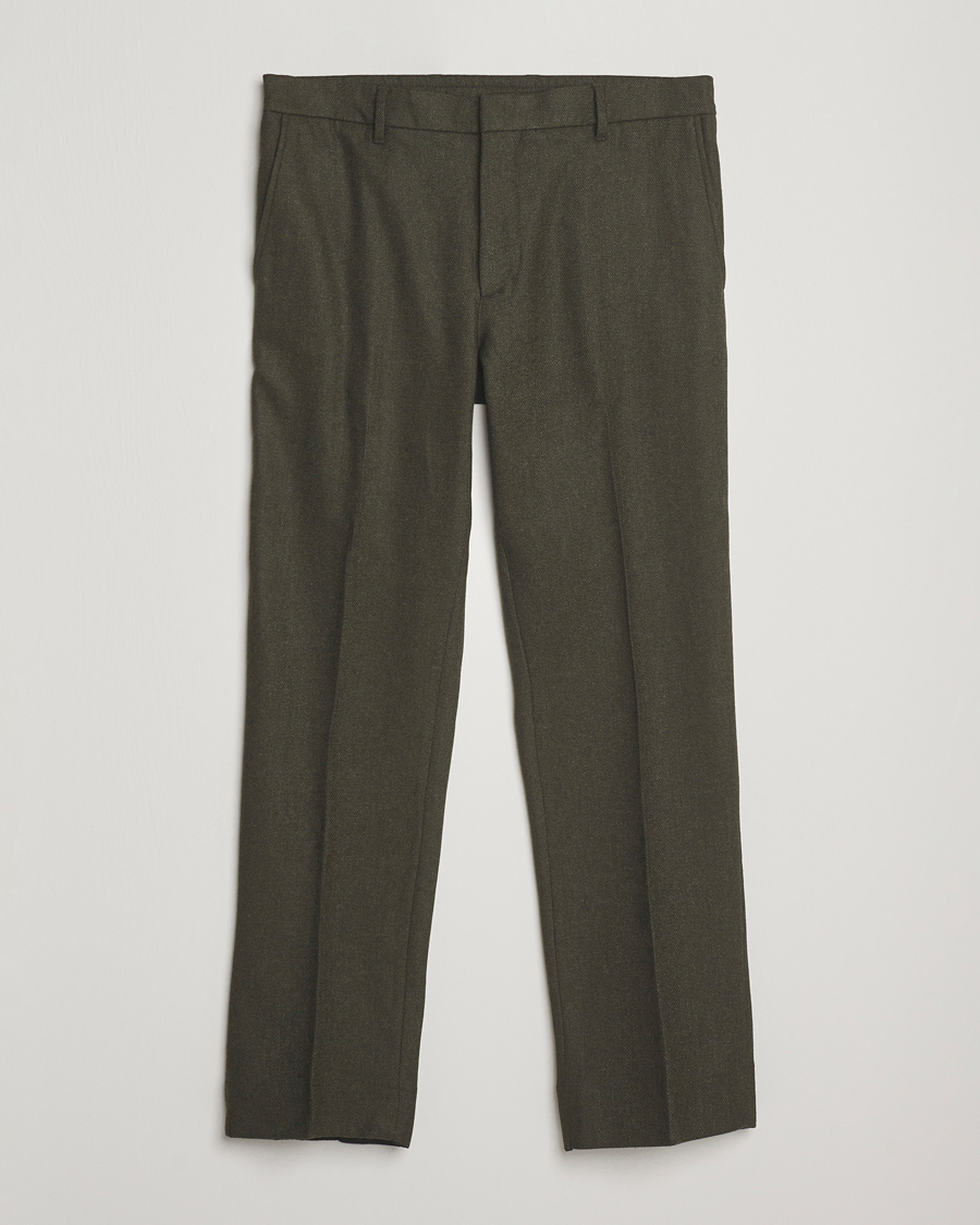 Men | Trousers | J.Lindeberg | Soren Cash Stretch Flannel Trousers Forest Green