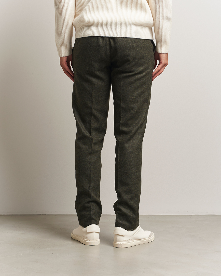 Men | Trousers | J.Lindeberg | Soren Cash Stretch Flannel Trousers Forest Green