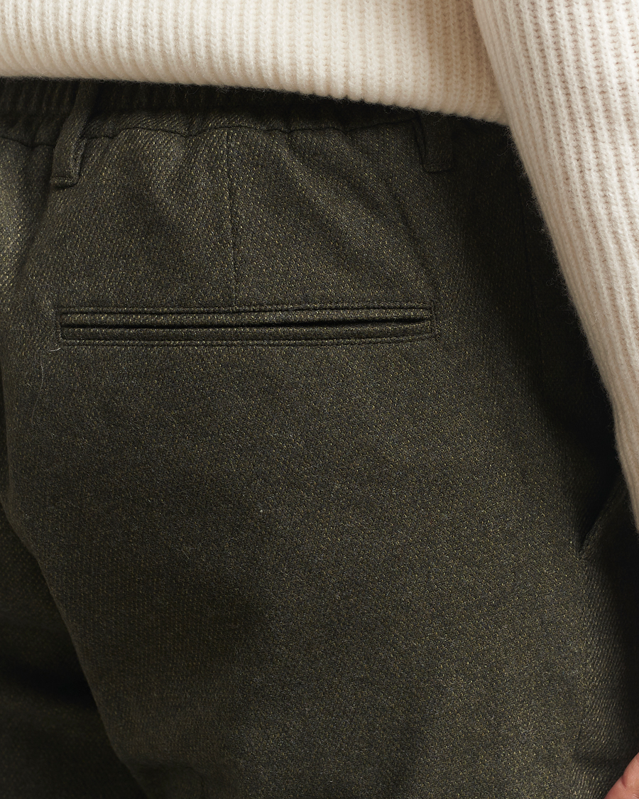 Men | Trousers | J.Lindeberg | Soren Cash Stretch Flannel Trousers Forest Green