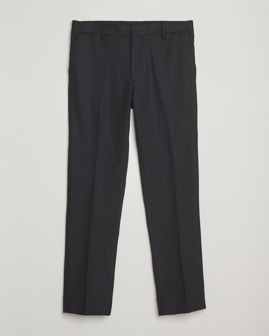 Men | Trousers | J.Lindeberg | Soren Cash Stretch Flannel Trousers Dark Grey Melange