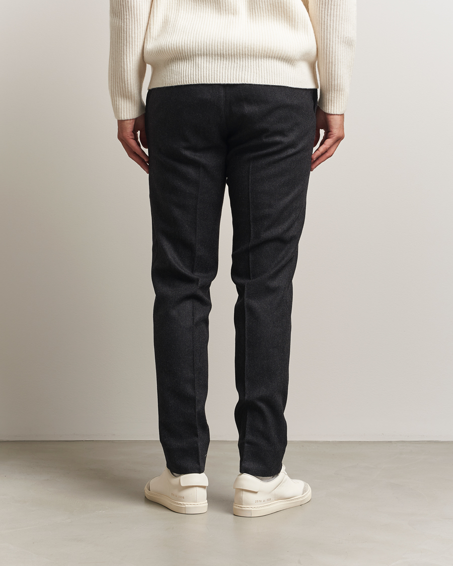 Men | Trousers | J.Lindeberg | Soren Cash Stretch Flannel Trousers Dark Grey Melange