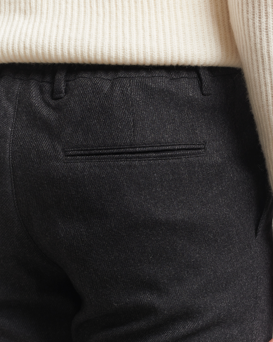 Men | Trousers | J.Lindeberg | Soren Cash Stretch Flannel Trousers Dark Grey Melange