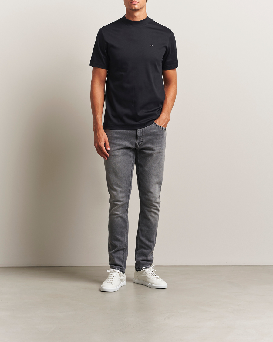 Men | T-Shirts | J.Lindeberg | Ace Mock Neck T-Shirt Black