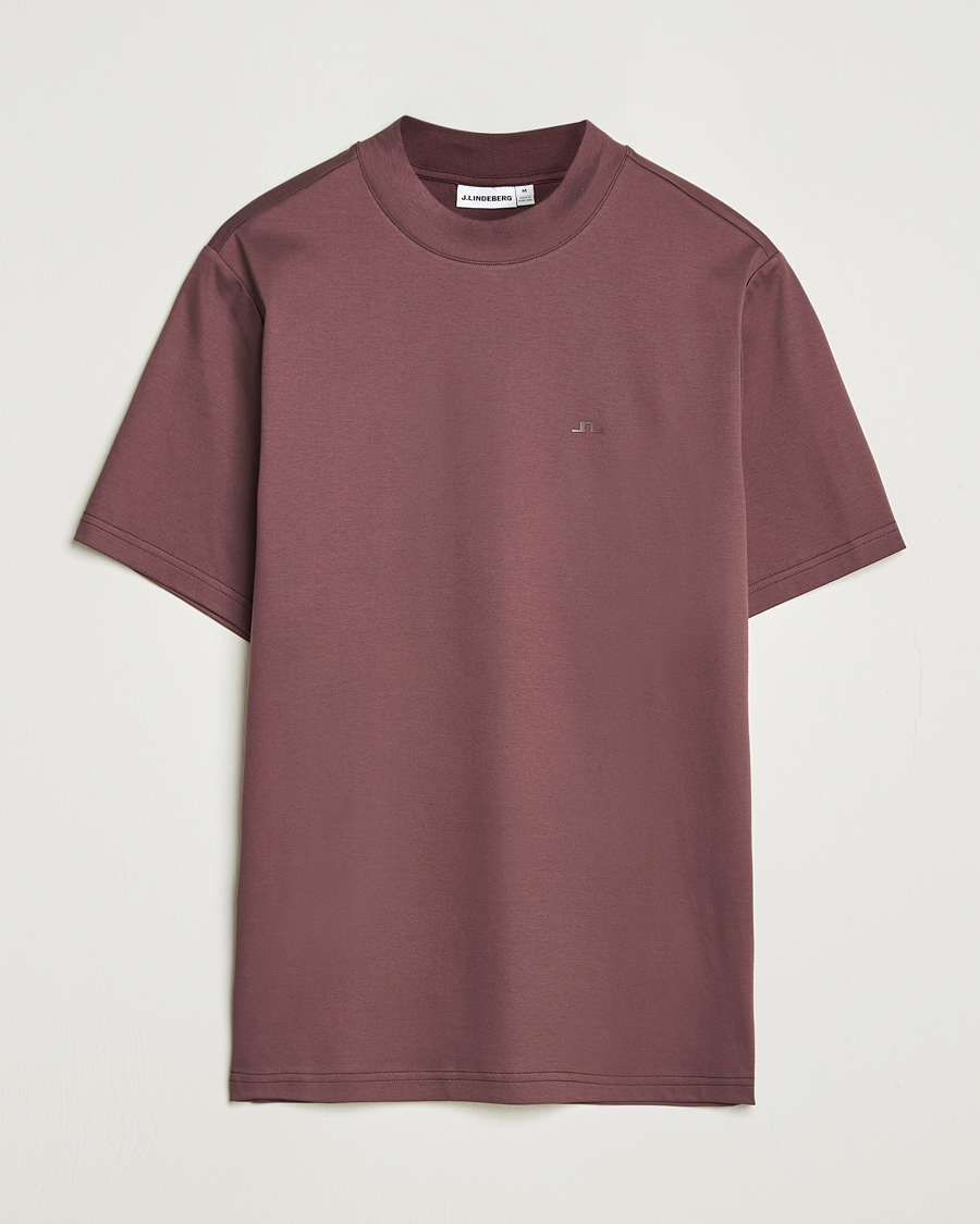 Men | T-Shirts | J.Lindeberg | Ace Mock Neck T-Shirt Huckleberry