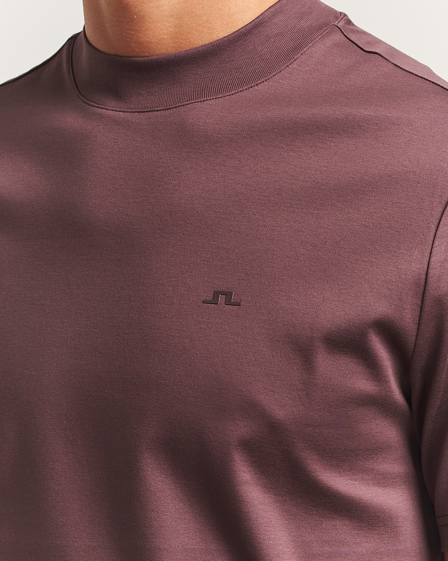 Men | T-Shirts | J.Lindeberg | Ace Mock Neck T-Shirt Huckleberry