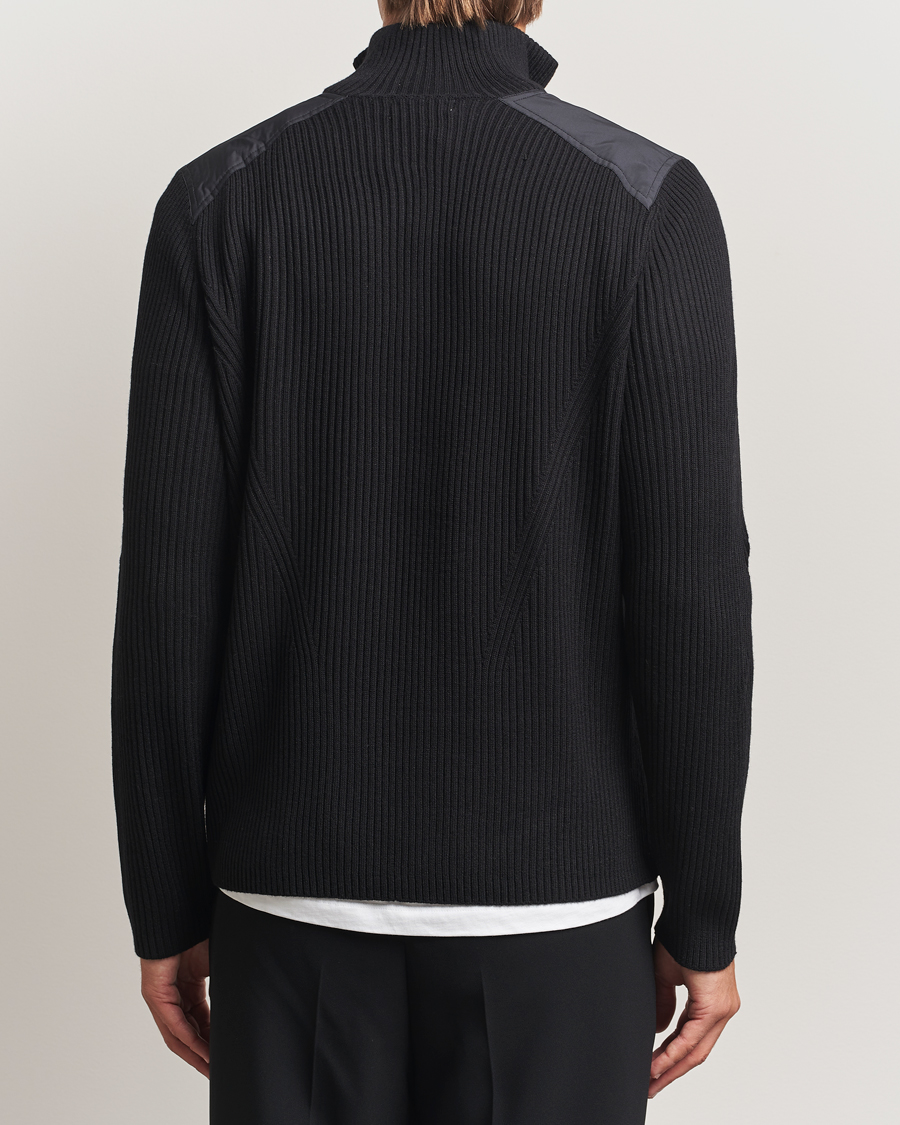 Men | Sweaters & Knitwear | J.Lindeberg | Martin Knitted Hybrid Half Zip Black