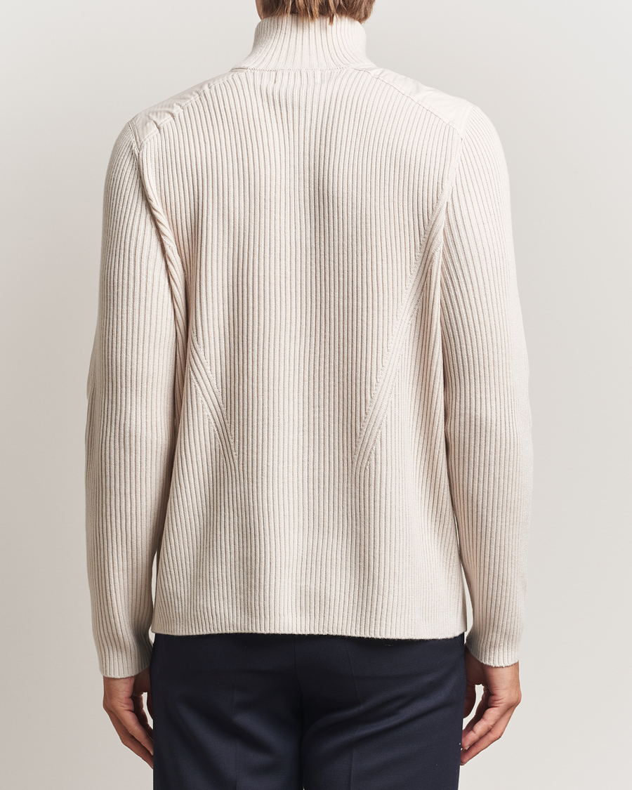 Men | Sweaters & Knitwear | J.Lindeberg | Martin Knitted Hybrid Half Zip Moonbeam