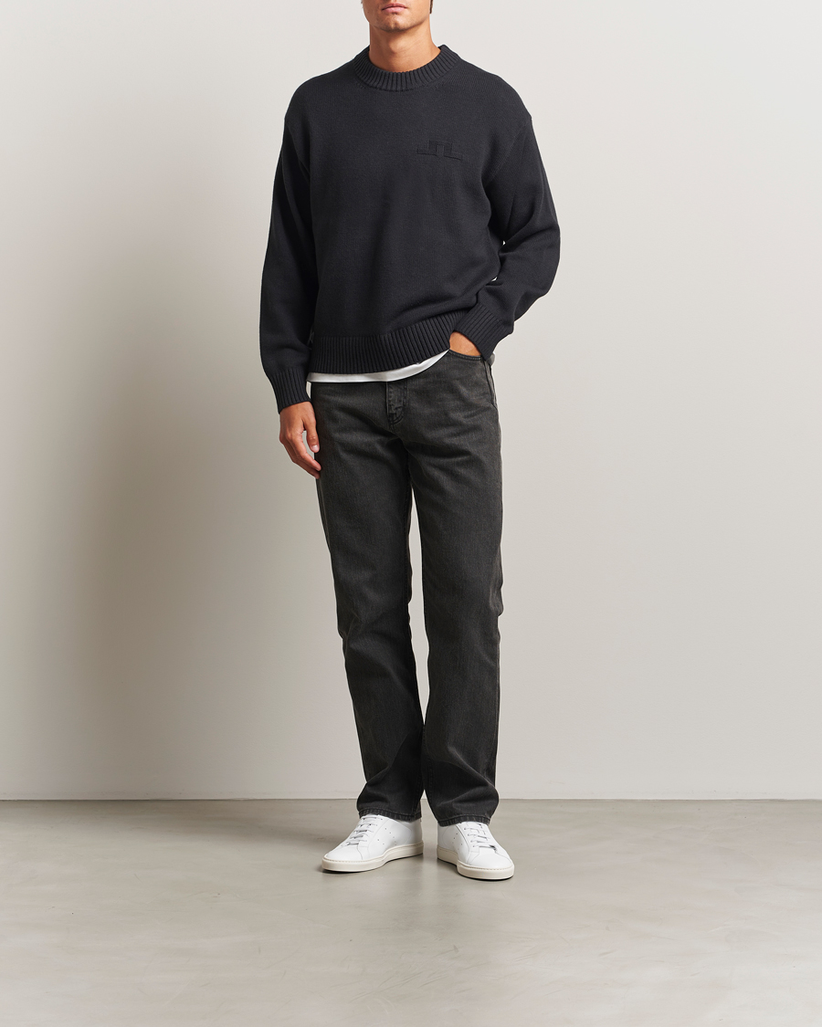 Men | Sweaters & Knitwear | J.Lindeberg | Eddy Wool/Cotton Knitted Sweater Black