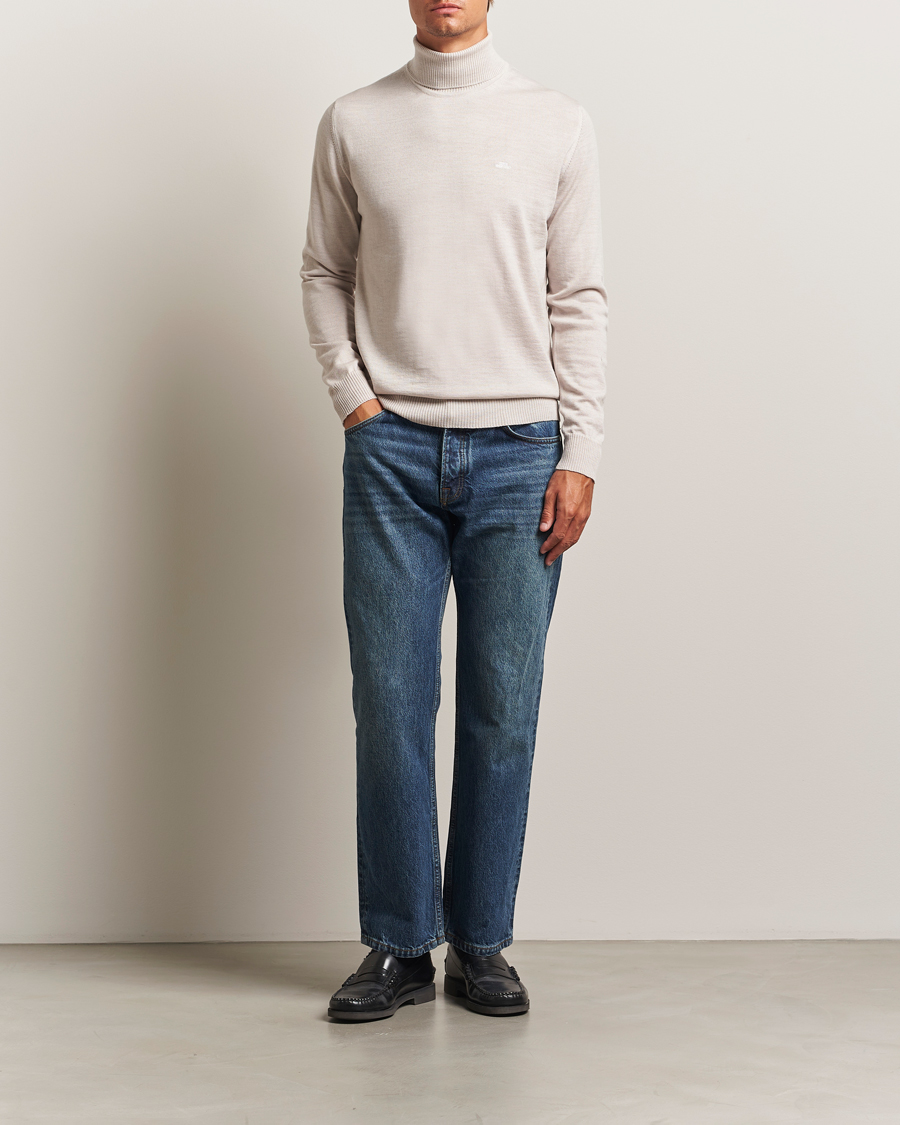 Men | Sweaters & Knitwear | J.Lindeberg | Kaden Merino Turtleneck Moonbeam Melange