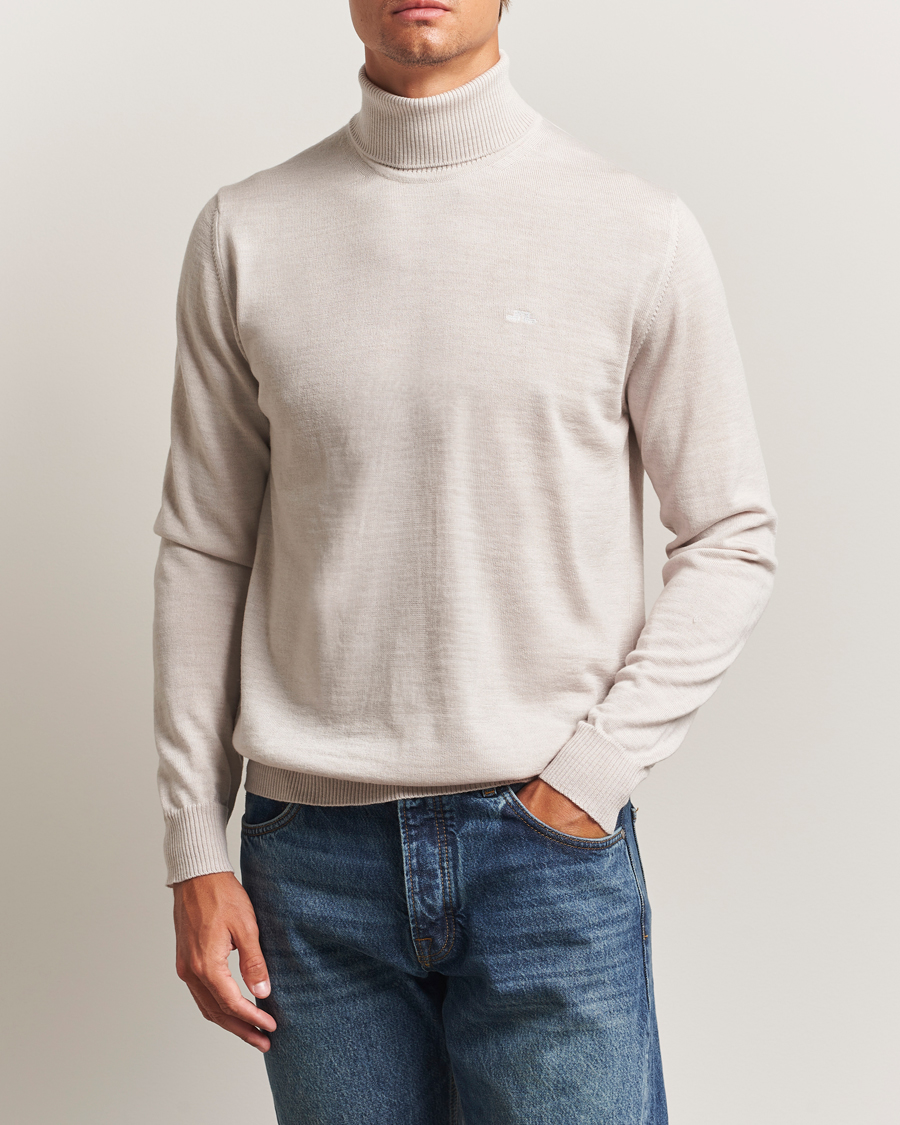 Men | Sweaters & Knitwear | J.Lindeberg | Kaden Merino Turtleneck Moonbeam Melange