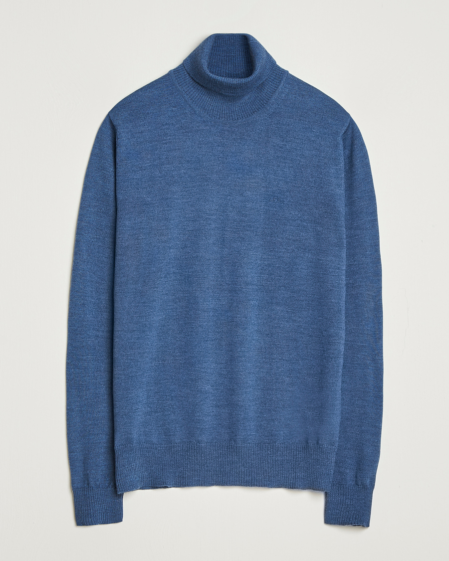 Men | Sweaters & Knitwear | J.Lindeberg | Kaden Merino Turtleneck Vintage Indigo Melange