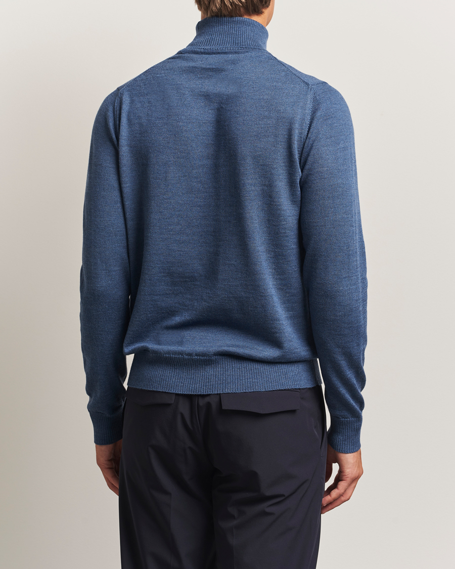 Men | Sweaters & Knitwear | J.Lindeberg | Kaden Merino Turtleneck Vintage Indigo Melange