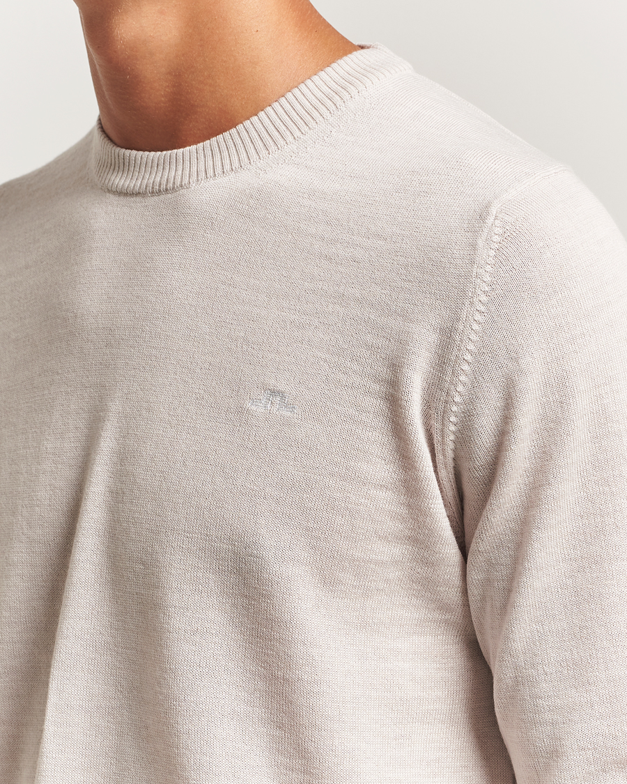 Men | Sweaters & Knitwear | J.Lindeberg | Keane Merino Crew Neck Moonbeam Melange