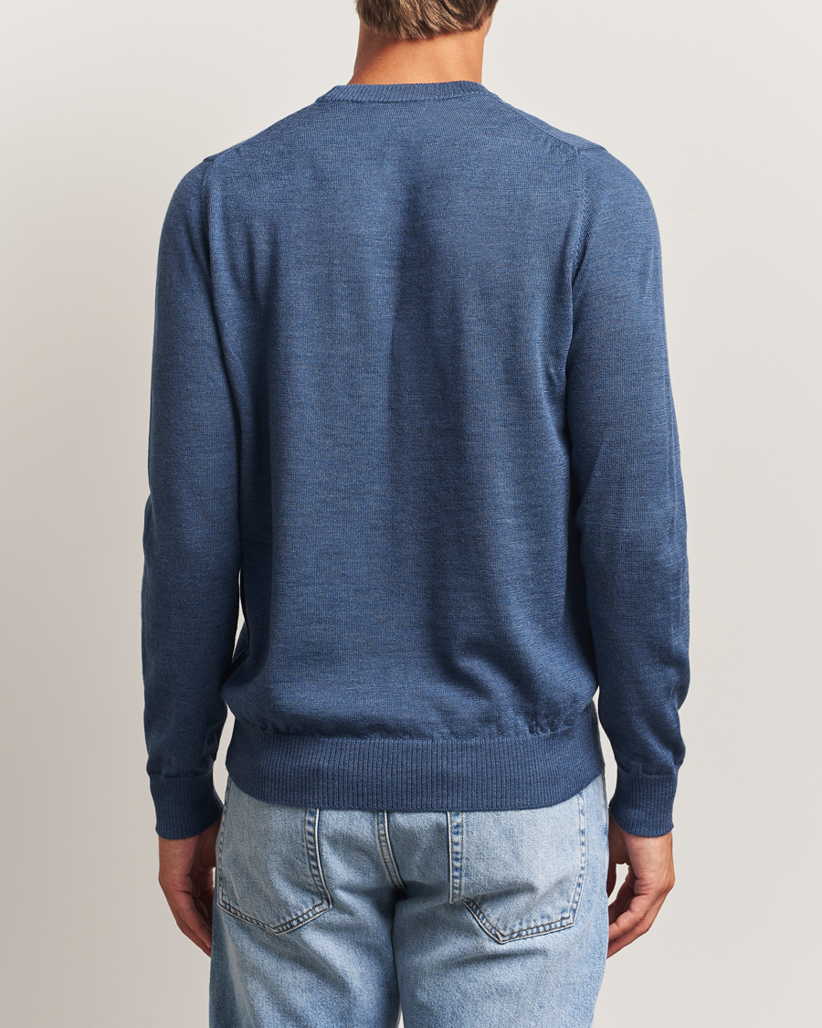 Men | Sweaters & Knitwear | J.Lindeberg | Keane Merino Crew Neck Vintage Indigo