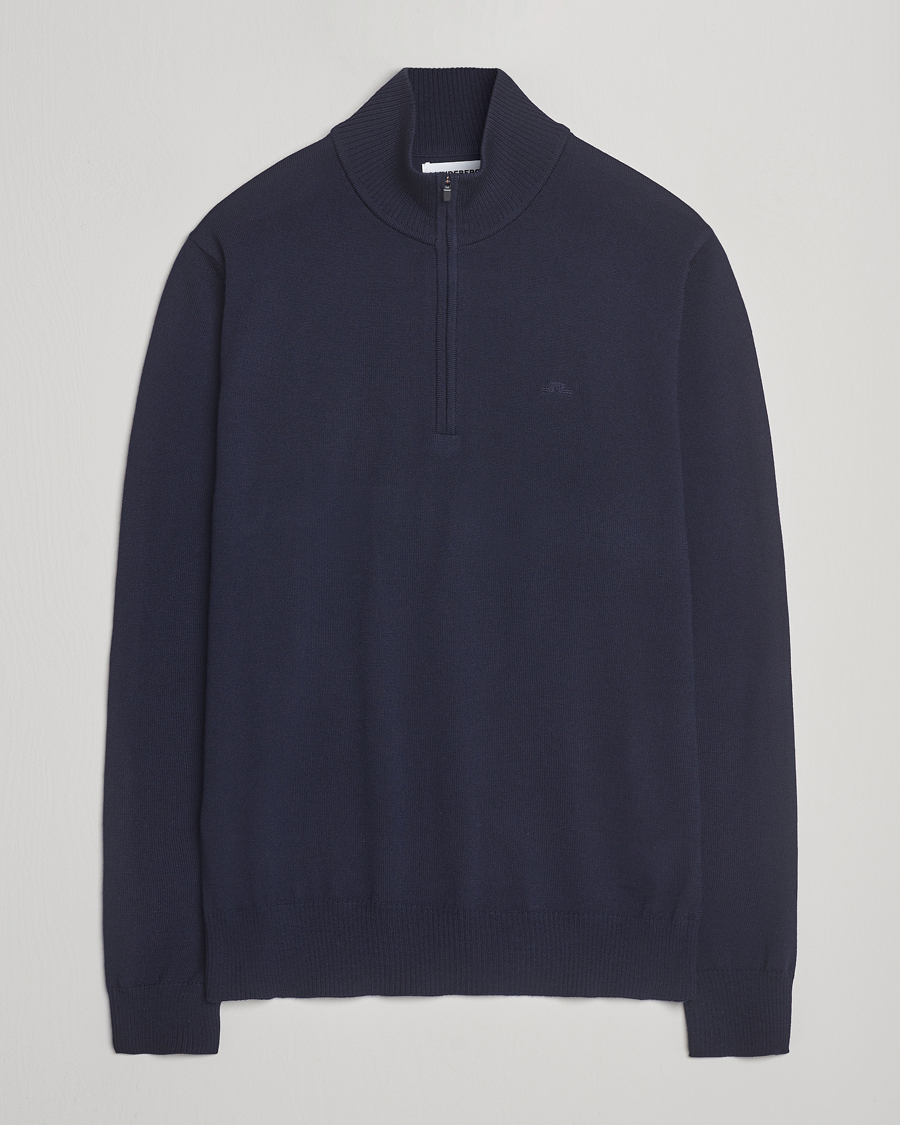 Men | Sweaters & Knitwear | J.Lindeberg | Kiyan Merino Half Zip Navy